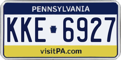 PA license plate KKE6927