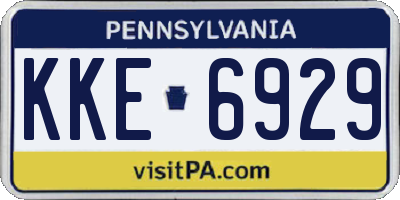 PA license plate KKE6929