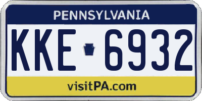 PA license plate KKE6932