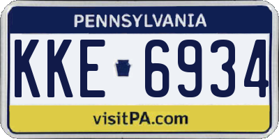 PA license plate KKE6934