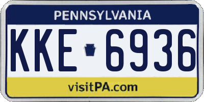 PA license plate KKE6936