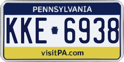 PA license plate KKE6938