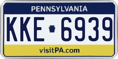 PA license plate KKE6939