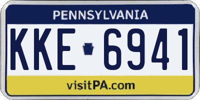 PA license plate KKE6941