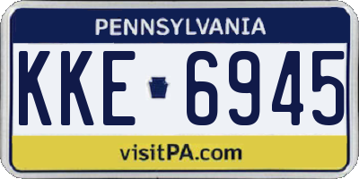 PA license plate KKE6945