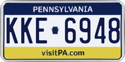 PA license plate KKE6948