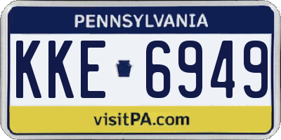 PA license plate KKE6949
