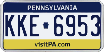 PA license plate KKE6953