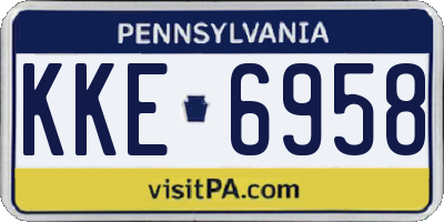 PA license plate KKE6958