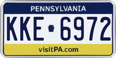 PA license plate KKE6972