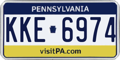 PA license plate KKE6974