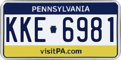 PA license plate KKE6981