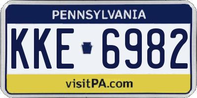 PA license plate KKE6982