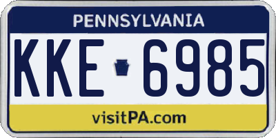 PA license plate KKE6985