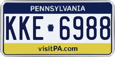 PA license plate KKE6988