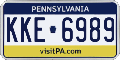 PA license plate KKE6989