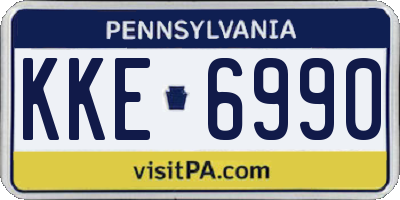 PA license plate KKE6990