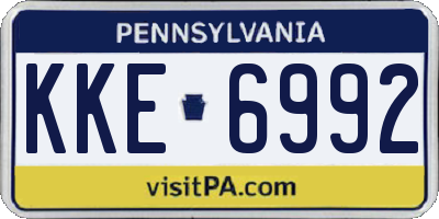 PA license plate KKE6992