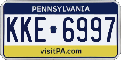 PA license plate KKE6997