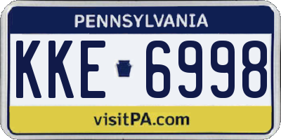 PA license plate KKE6998