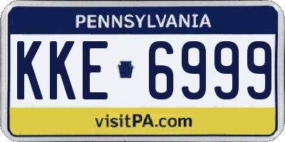 PA license plate KKE6999