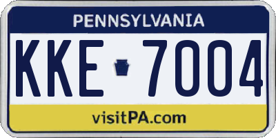 PA license plate KKE7004