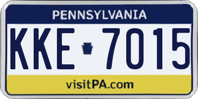 PA license plate KKE7015