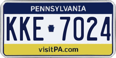 PA license plate KKE7024