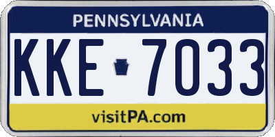 PA license plate KKE7033