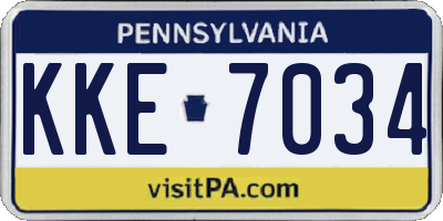 PA license plate KKE7034