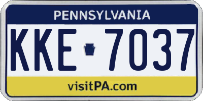 PA license plate KKE7037