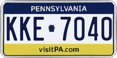 PA license plate KKE7040