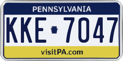 PA license plate KKE7047
