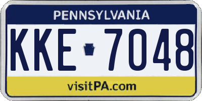 PA license plate KKE7048