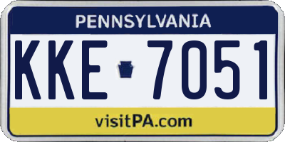 PA license plate KKE7051