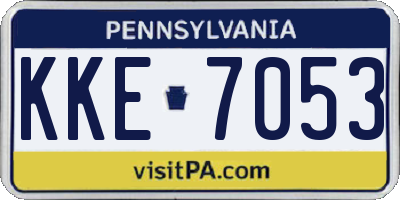 PA license plate KKE7053