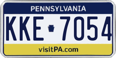 PA license plate KKE7054