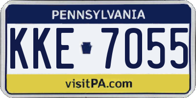 PA license plate KKE7055