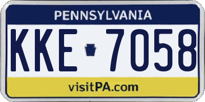 PA license plate KKE7058