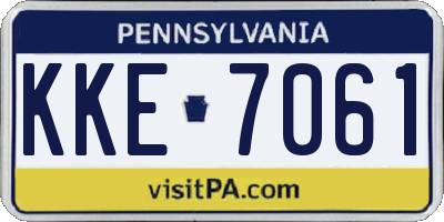 PA license plate KKE7061