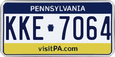 PA license plate KKE7064