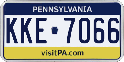 PA license plate KKE7066