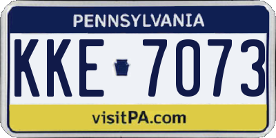 PA license plate KKE7073