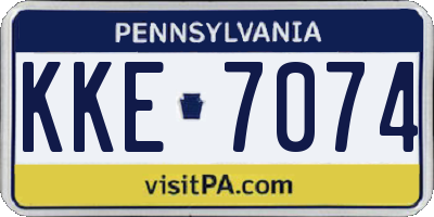 PA license plate KKE7074