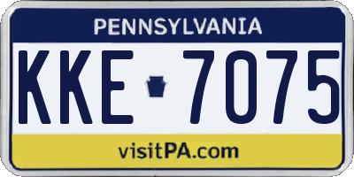 PA license plate KKE7075
