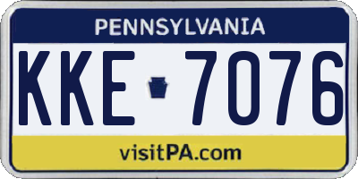 PA license plate KKE7076