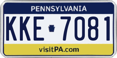 PA license plate KKE7081