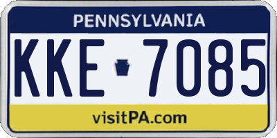 PA license plate KKE7085