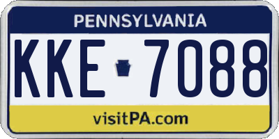 PA license plate KKE7088