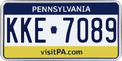 PA license plate KKE7089